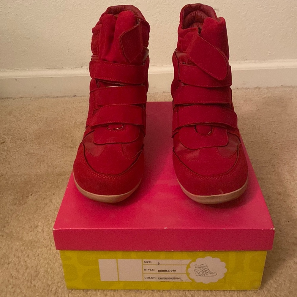 Charlotte Russe Red Sneaker Wedges